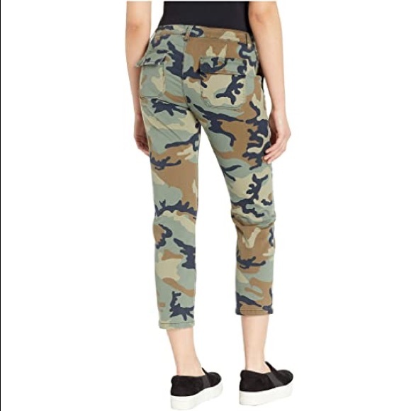 Sanctuary Peace Camo Cropped Chino Pants Green 27 - Picture 3 of 9